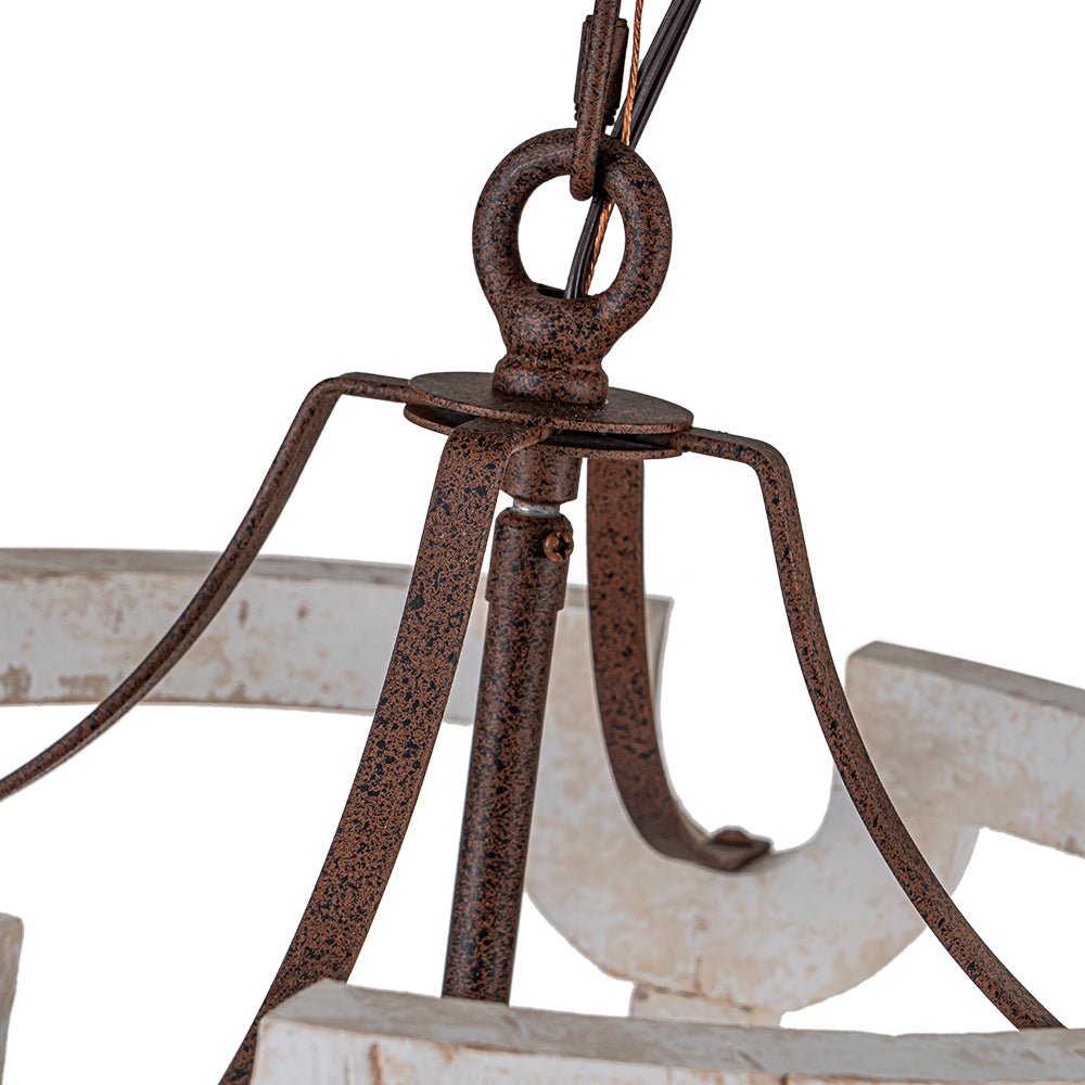 Noreli Farmhouse Wood Cylinder Pendant Light-Neutral Decor