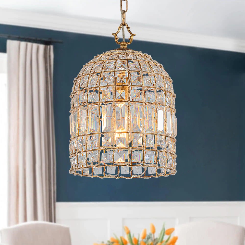 Elvora Antique Brass Crystal Chandelier-Neutral Decor