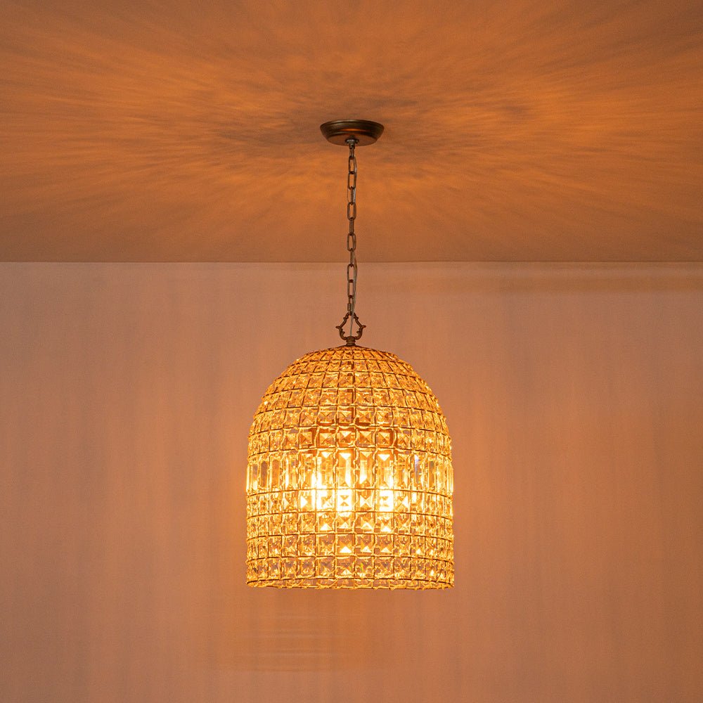 Elvora Antique Brass Crystal Chandelier-Neutral Decor