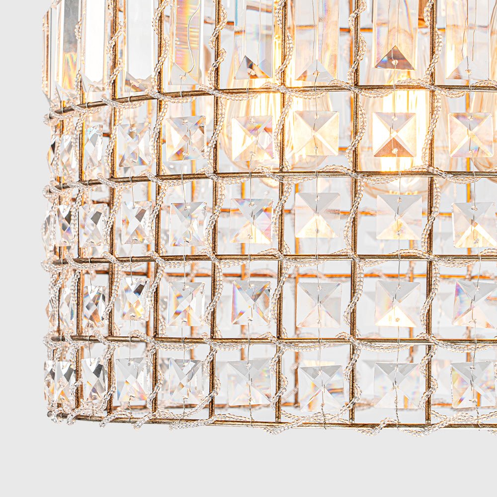 Elvora Antique Brass Crystal Chandelier-Neutral Decor