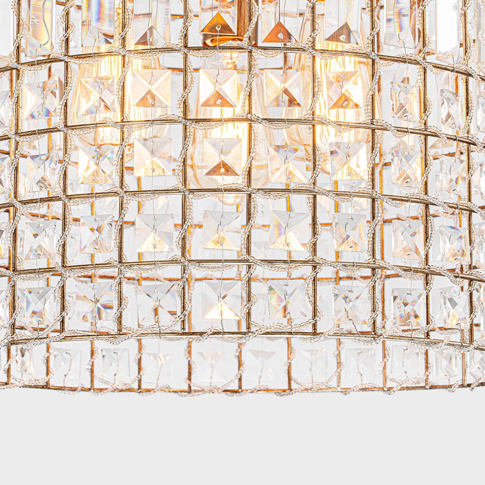 Elvora Antique Brass Crystal Chandelier-Neutral Decor