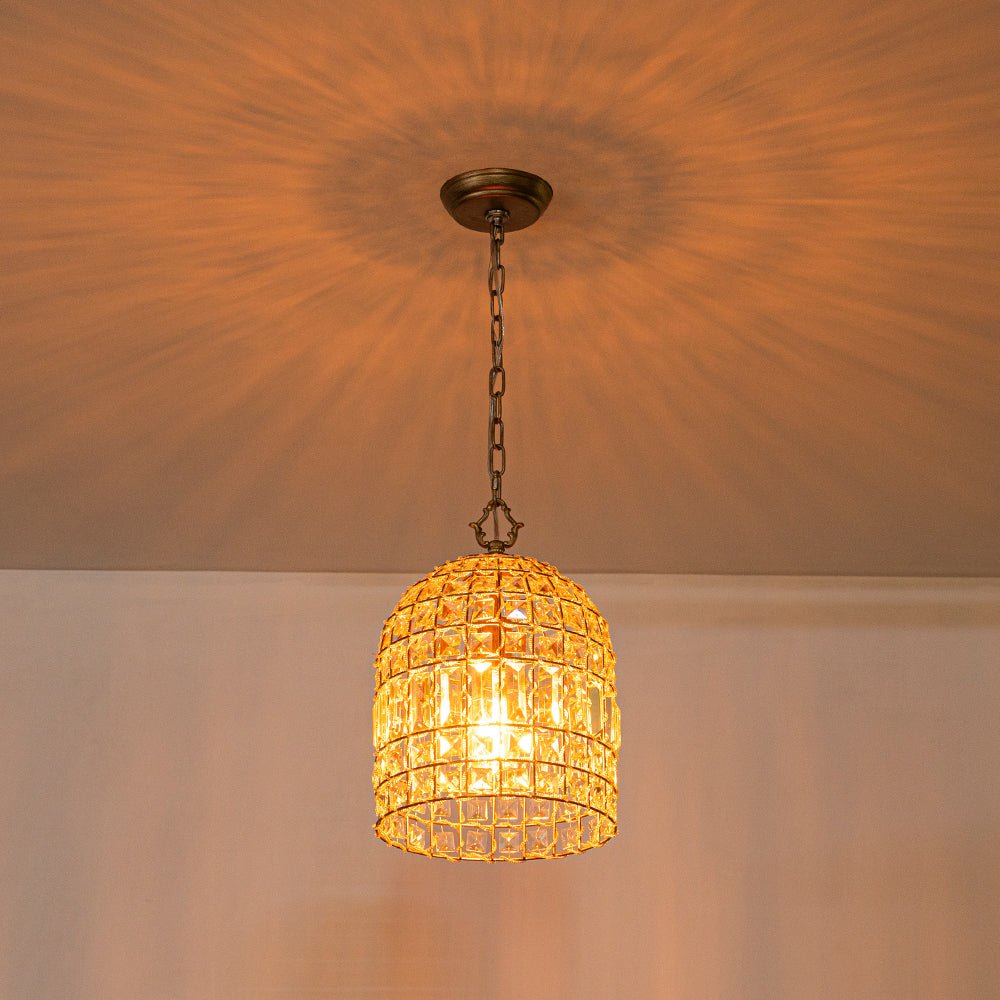 Elvora Antique Brass Crystal Chandelier-Neutral Decor