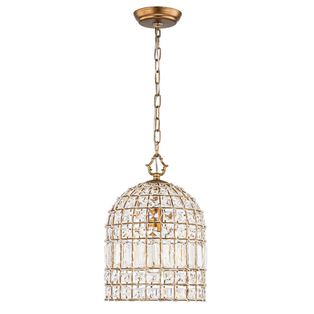 Elvora Antique Brass Crystal Chandelier-Neutral Decor
