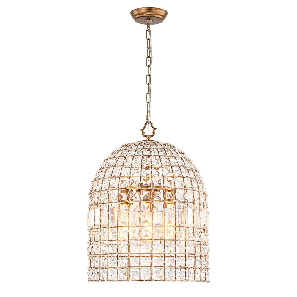 Elvora Antique Brass Crystal Chandelier-Neutral Decor