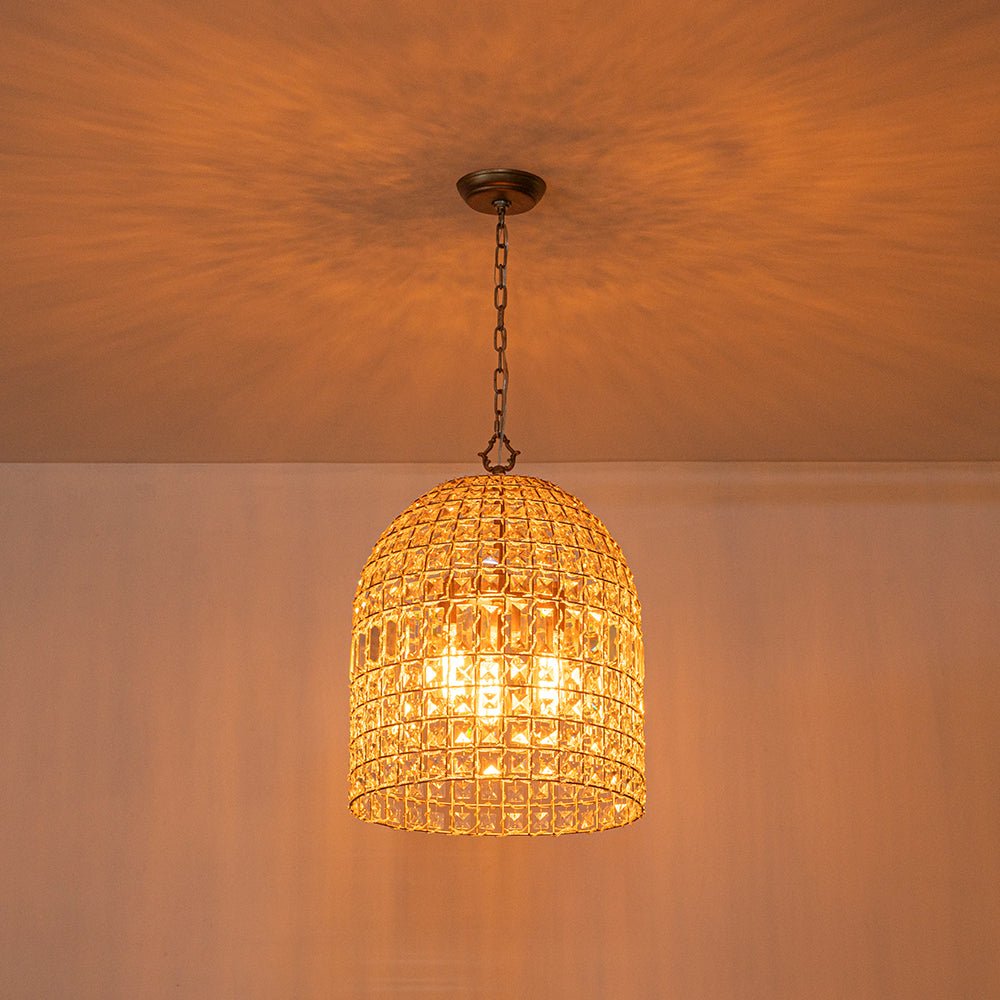 Elvora Antique Brass Crystal Chandelier-Neutral Decor