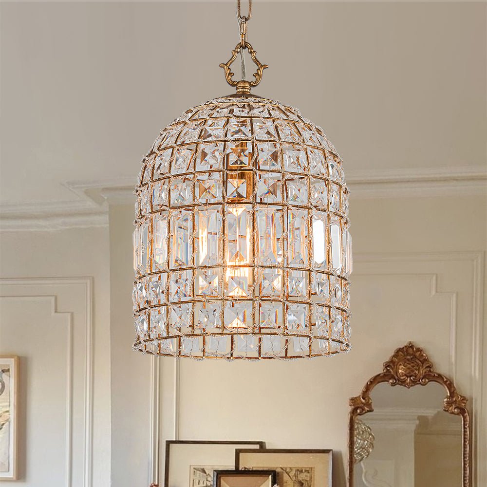 Elvora Antique Brass Crystal Chandelier-Neutral Decor