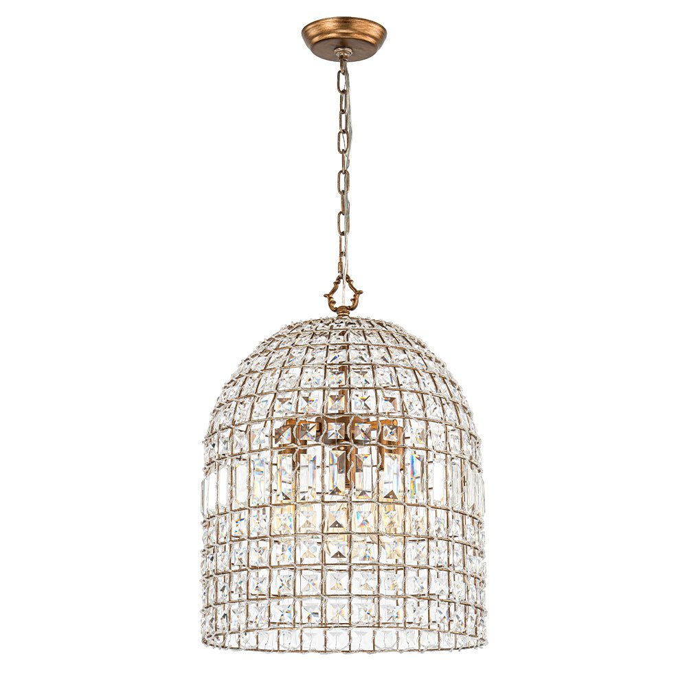 Elvora Antique Brass Crystal Chandelier-Neutral Decor