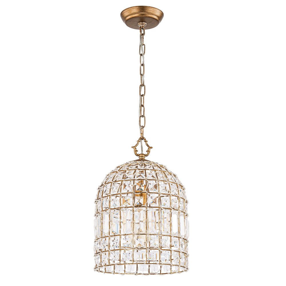 Elvora Antique Brass Crystal Chandelier-Neutral Decor