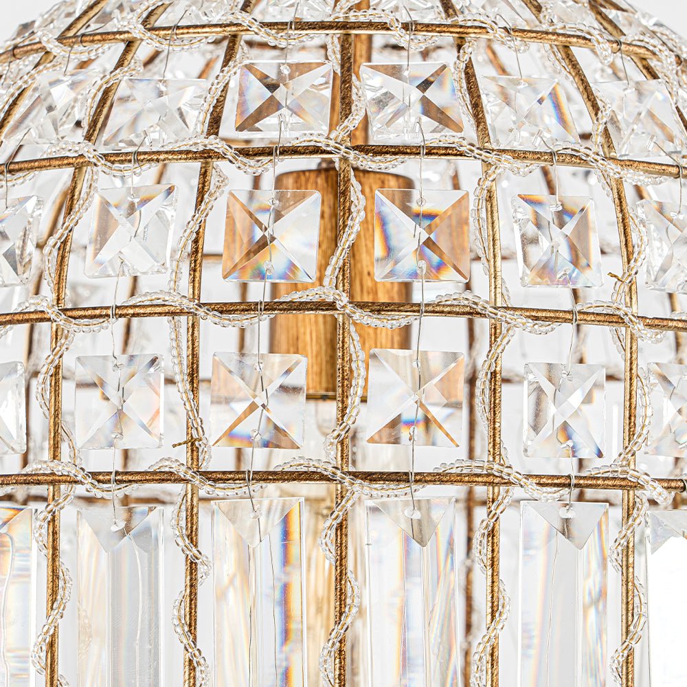 Elvora Antique Brass Crystal Chandelier-Neutral Decor