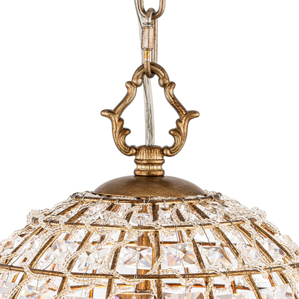 Elvora Antique Brass Crystal Chandelier-Neutral Decor