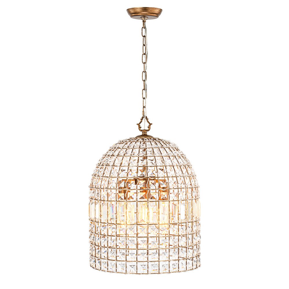 Elvora Antique Brass Crystal Chandelier-Neutral Decor