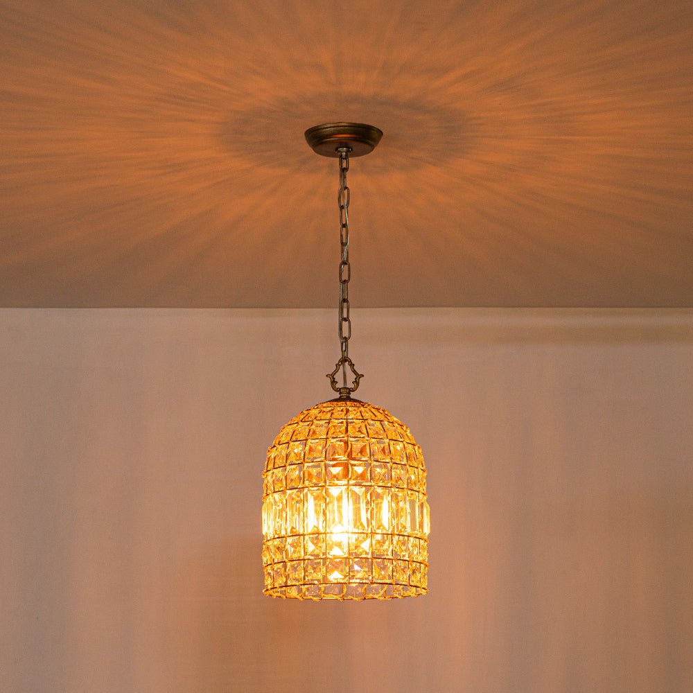 Elvora Antique Brass Crystal Chandelier-Neutral Decor