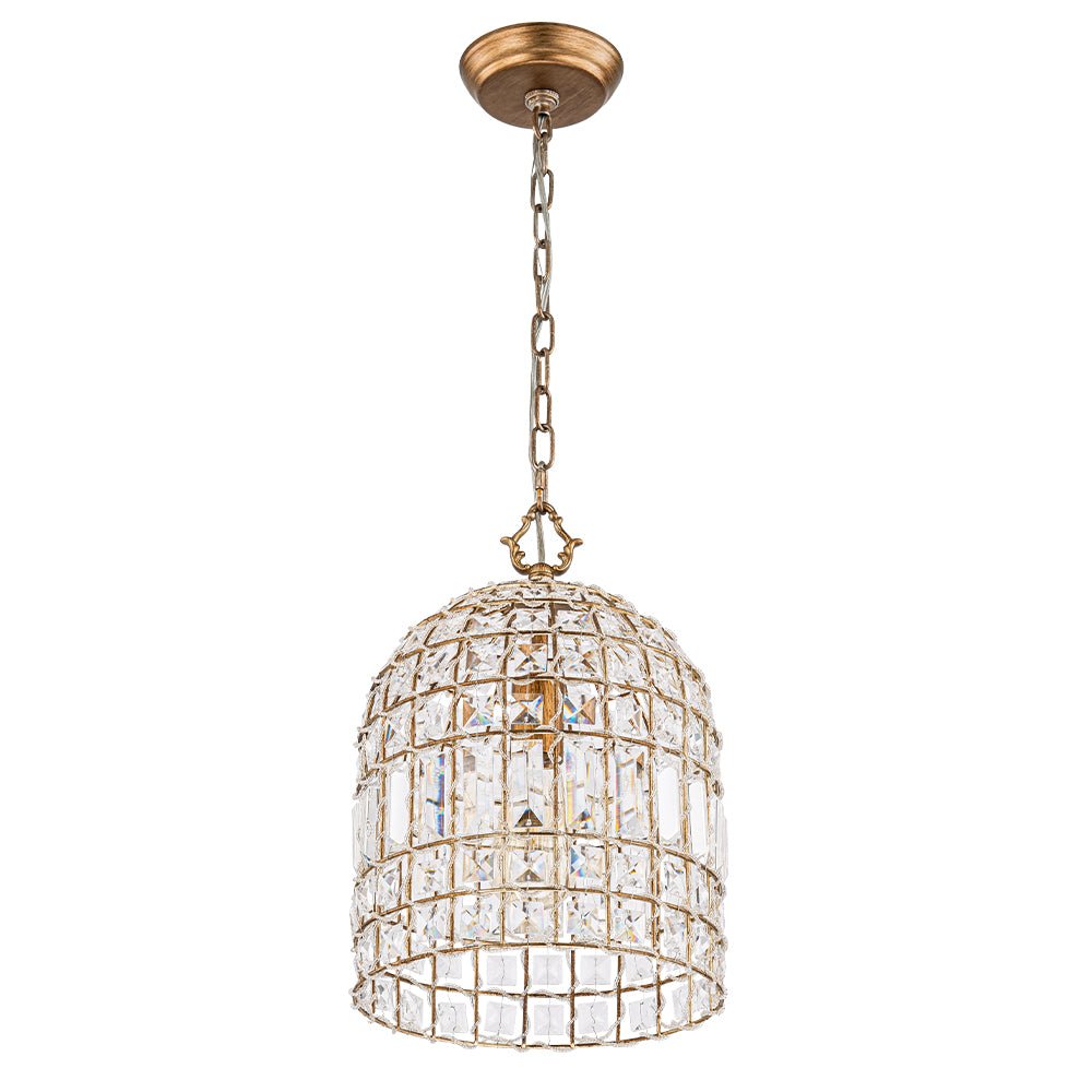 Elvora Antique Brass Crystal Chandelier-Neutral Decor