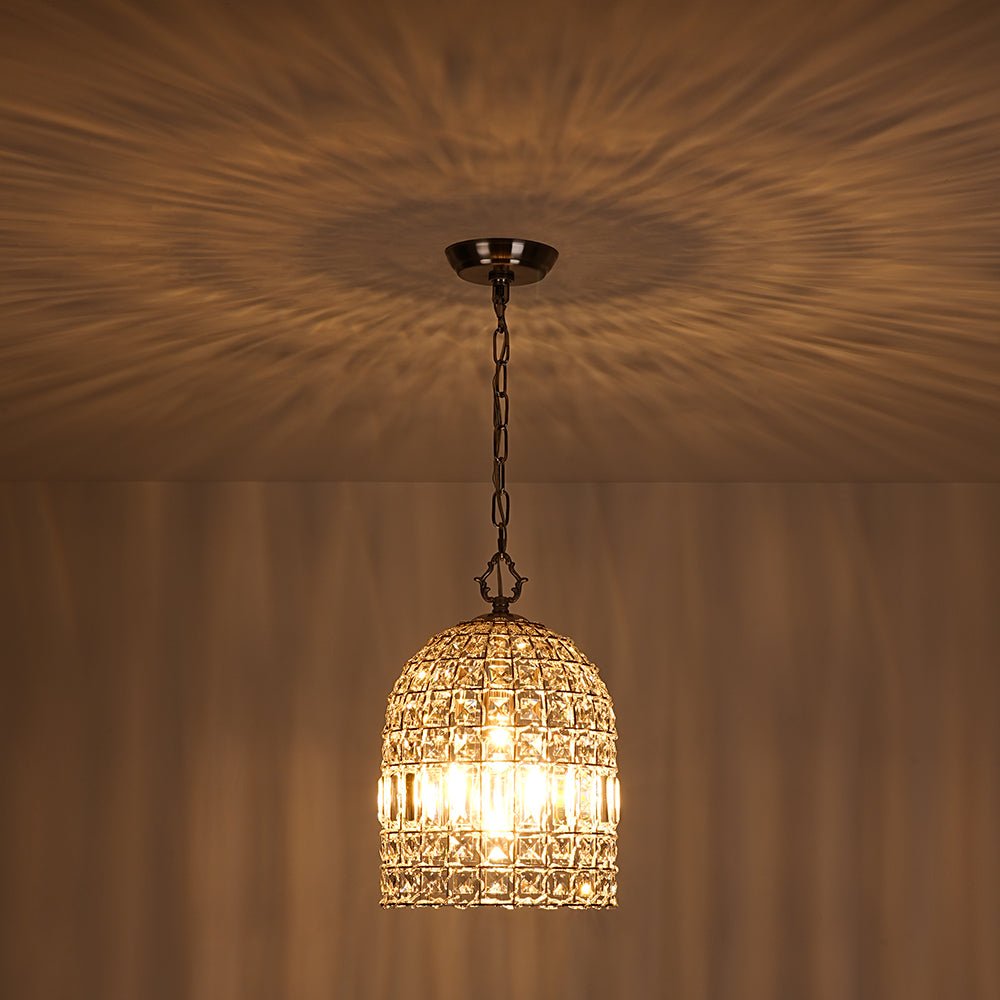 Elvora Antique Brass Crystal Chandelier-Neutral Decor