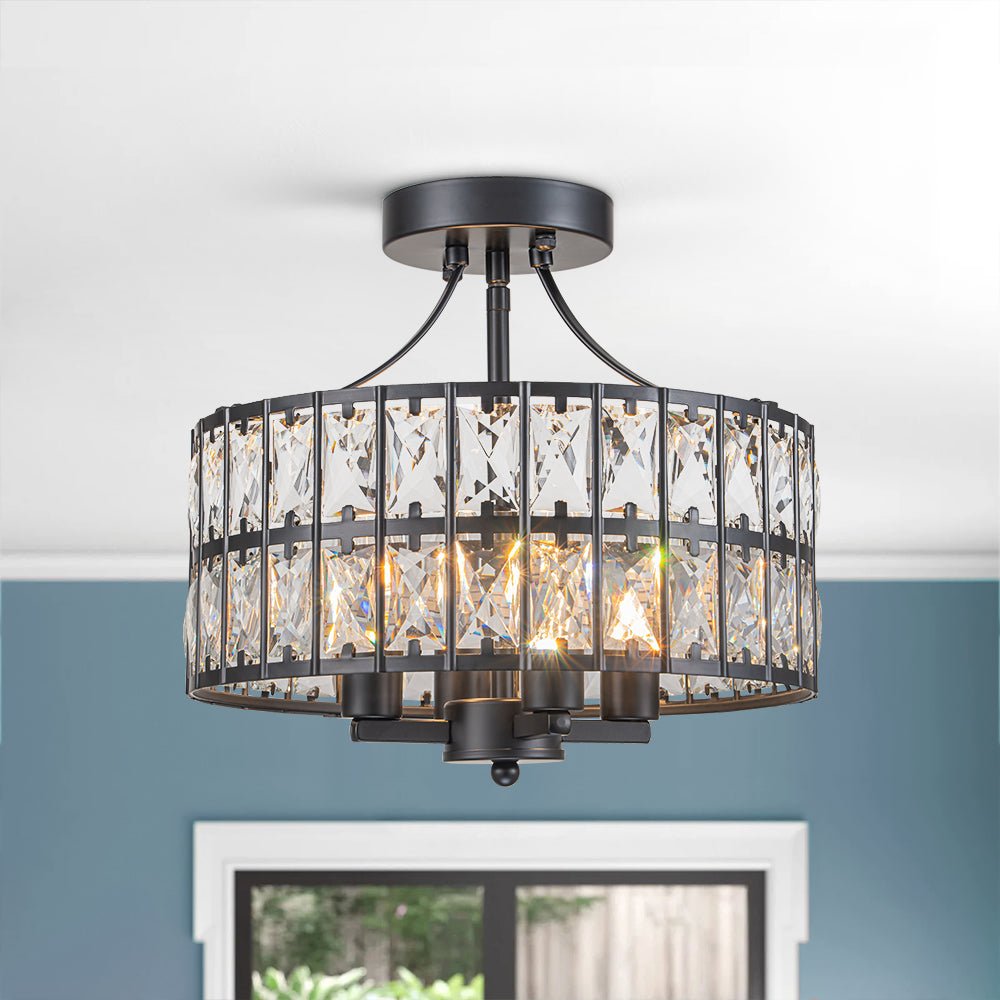 Nordunix Modern Glam Crystal Ceiling Light-Neutral Decor