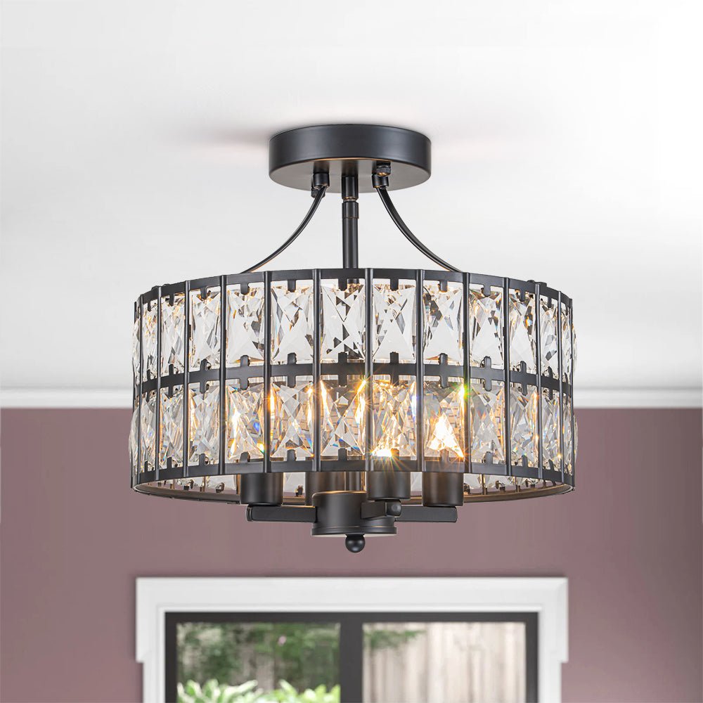 Nordunix Modern Glam Crystal Ceiling Light-Neutral Decor