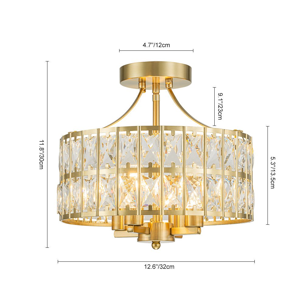 Nordunix Modern Glam Crystal Ceiling Light-Neutral Decor