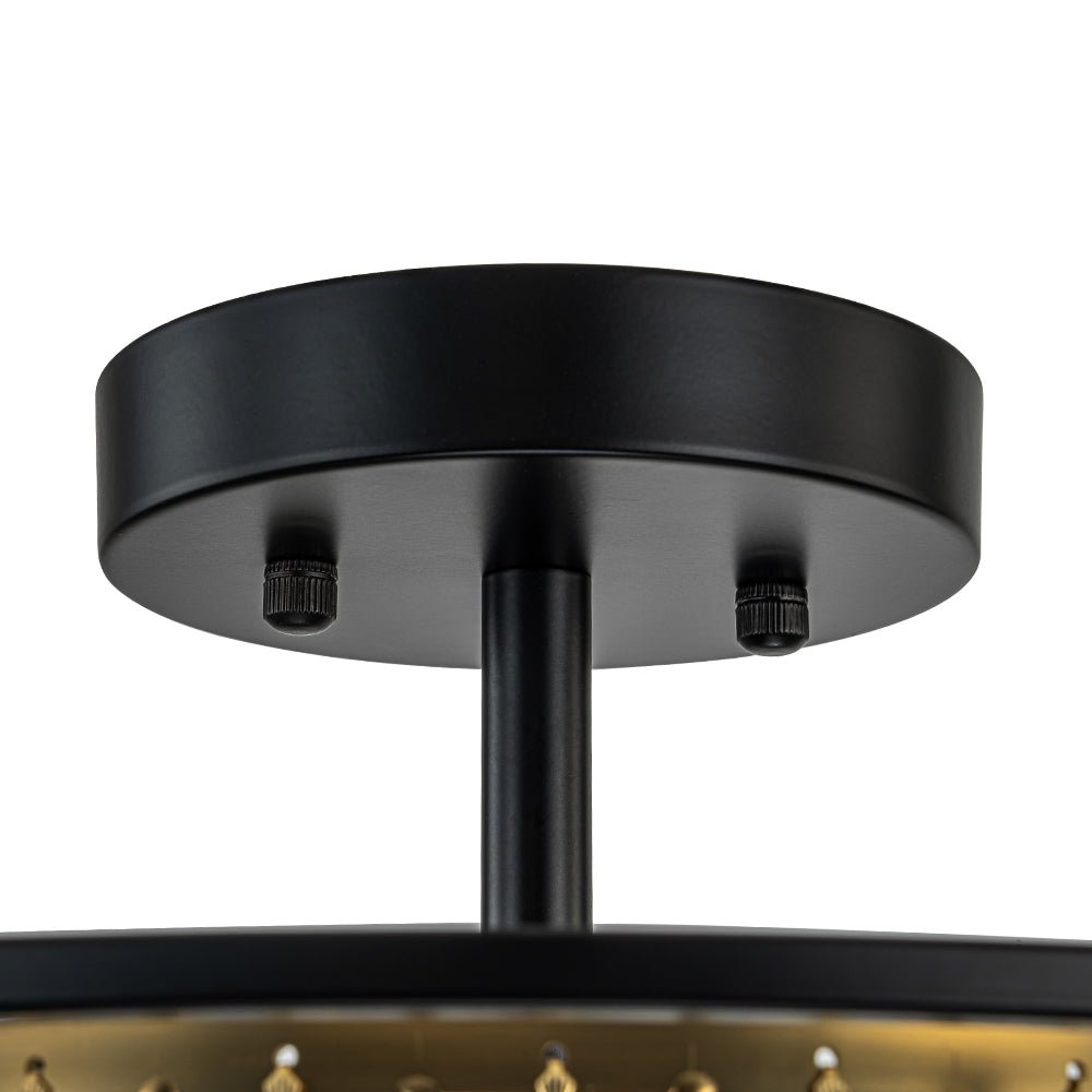 Qvistari Minimalist Crystal Semi Flush Ceiling Light-Neutral Decor