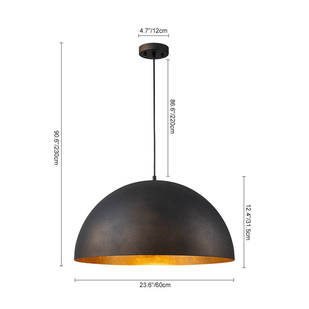 Lunari Industrial Dome Pendant Light-Neutral Decor