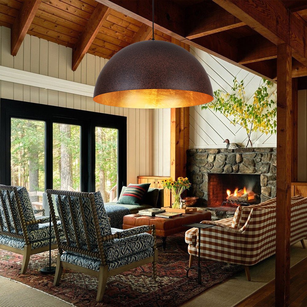 Lunari Industrial Dome Pendant Light-Neutral Decor