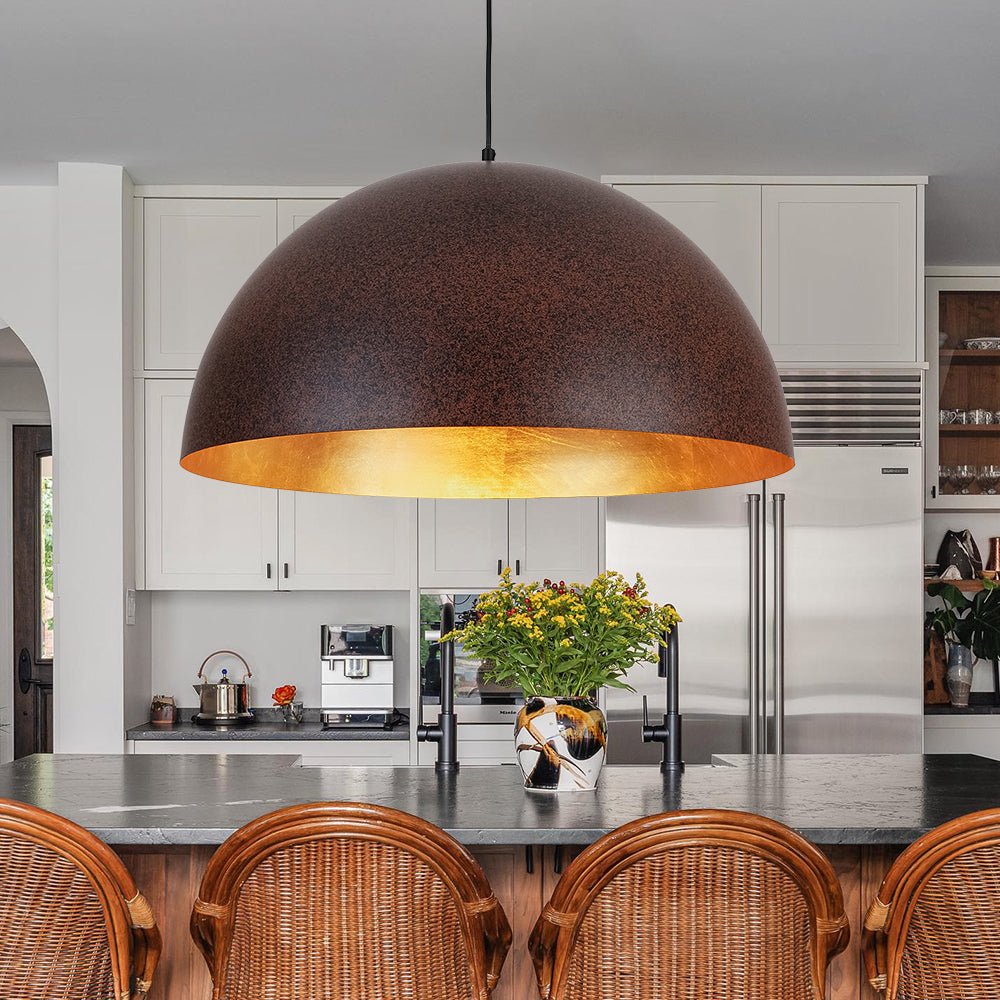 Lunari Industrial Dome Pendant Light-Neutral Decor