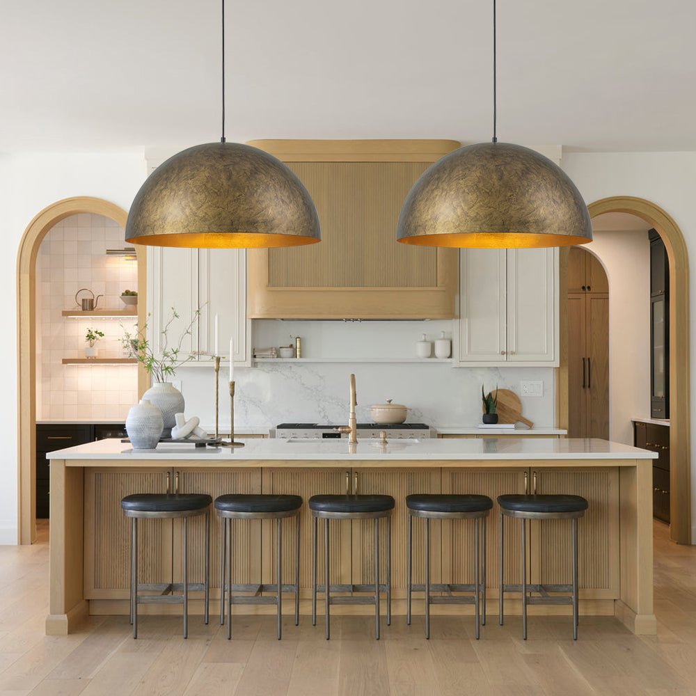 Lunari Industrial Dome Pendant Light-Neutral Decor