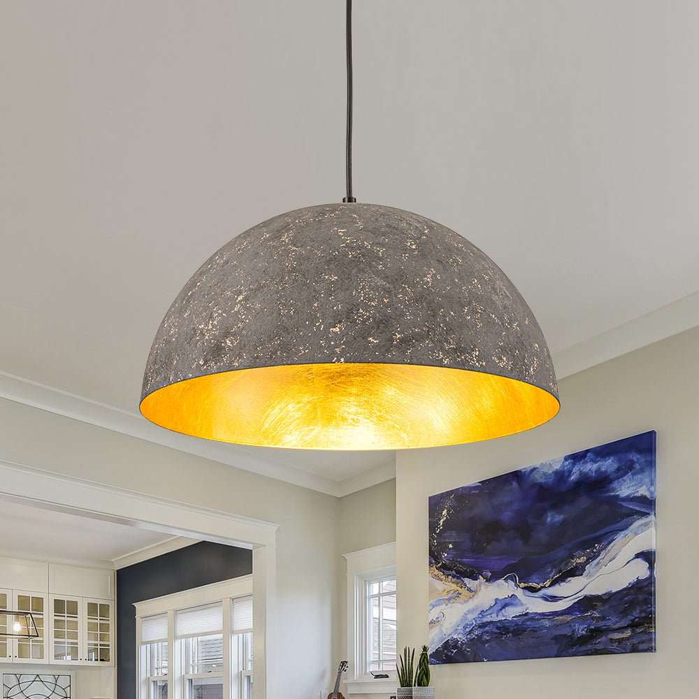 Lunari Industrial Dome Pendant Light-Neutral Decor