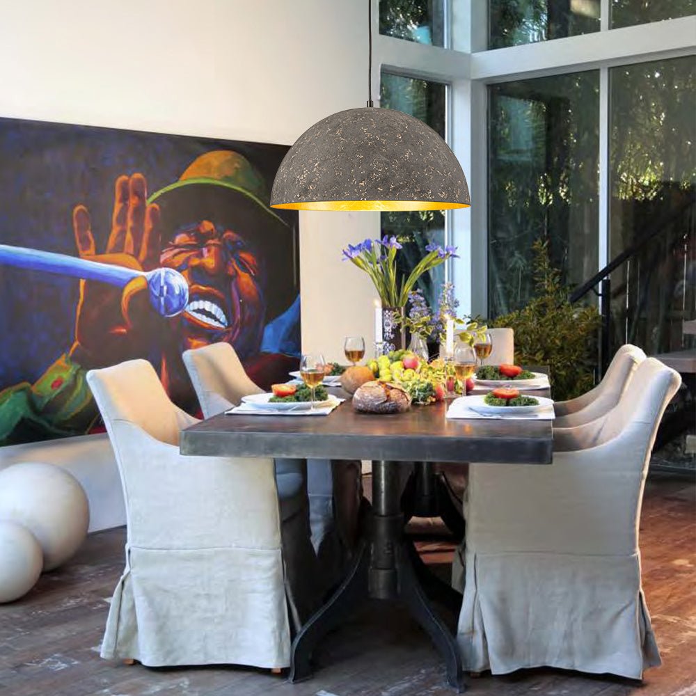Lunari Industrial Dome Pendant Light-Neutral Decor