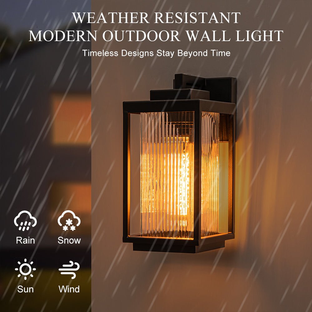 Vireon Outdoor Modern Glass Wall Lantern-Neutral Decor