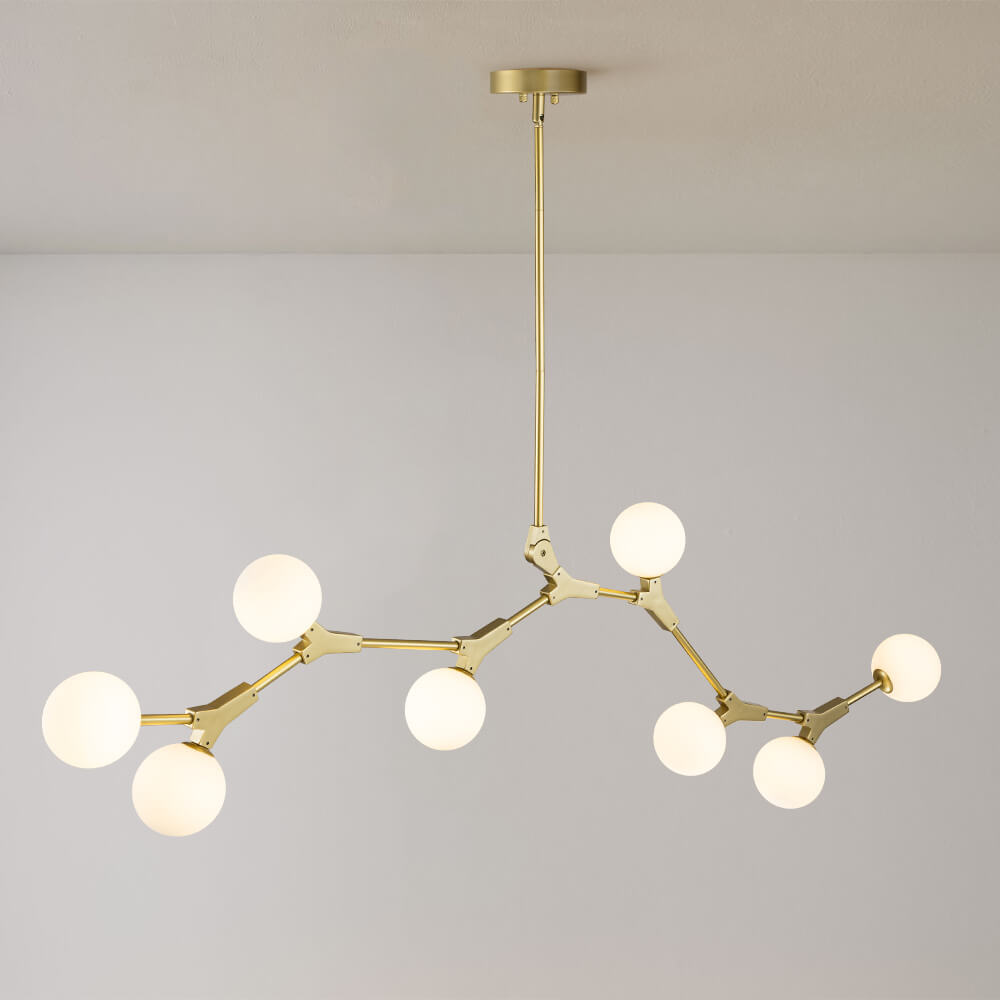 Nivero Linear Bubble Glass Chandelier-Neutral Decor