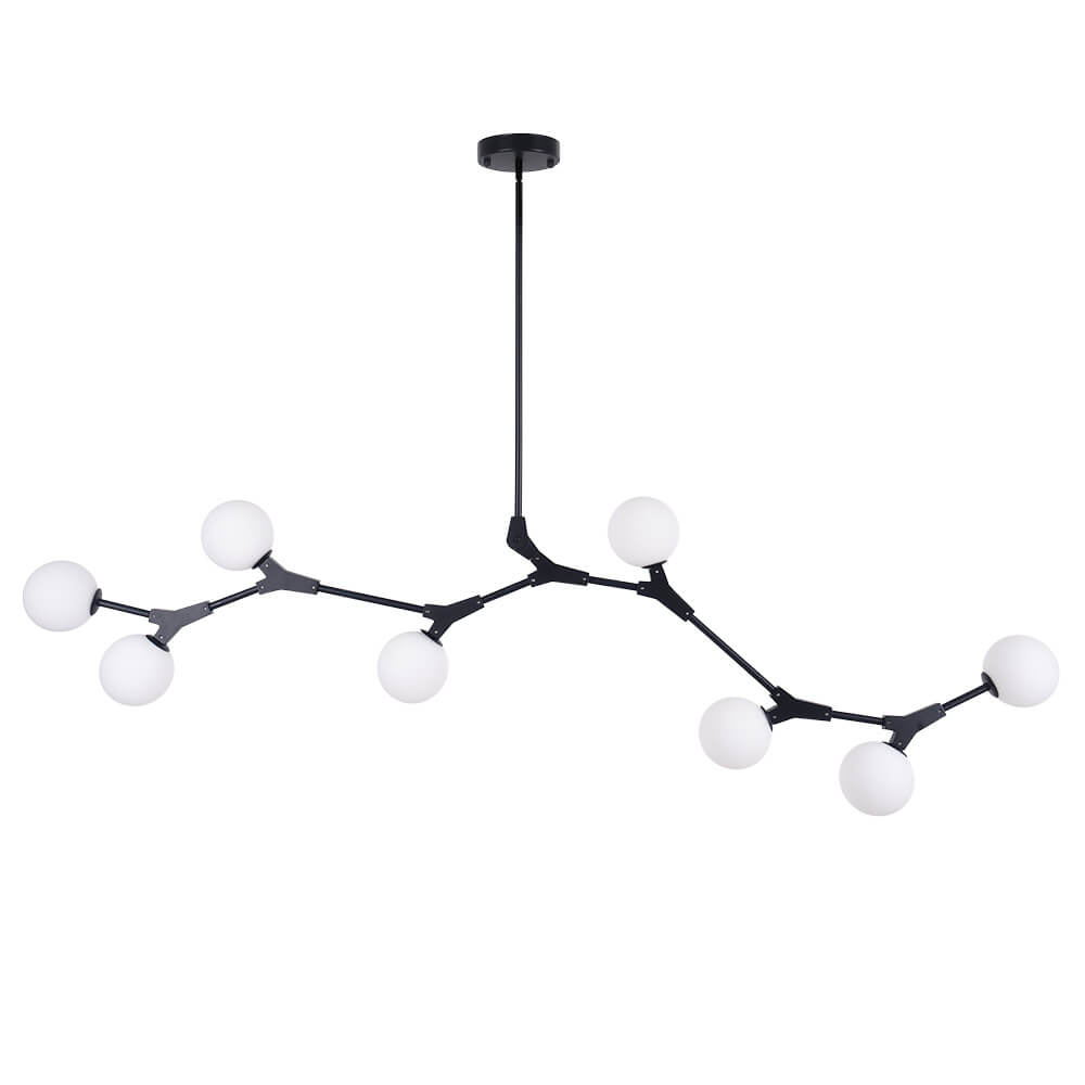 Nivero Linear Bubble Glass Chandelier-Neutral Decor