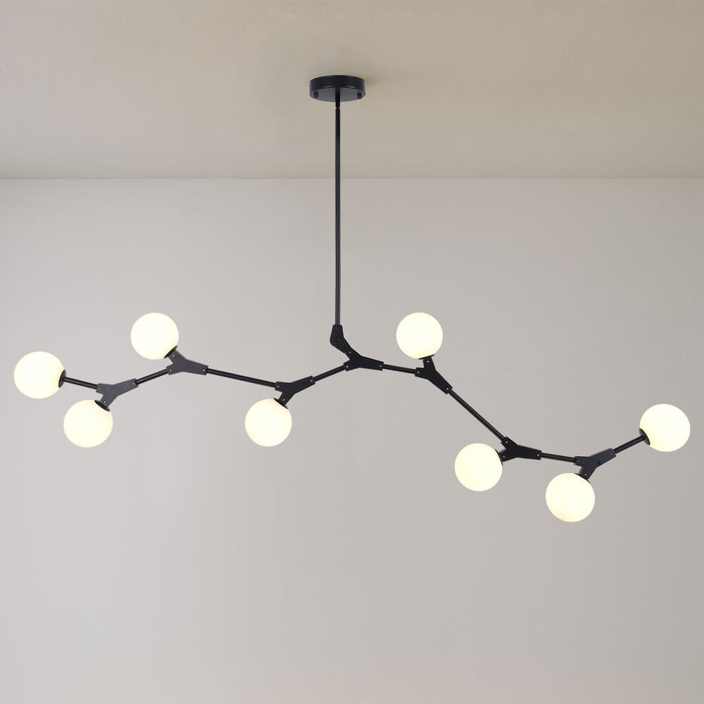 Nivero Linear Bubble Glass Chandelier-Neutral Decor