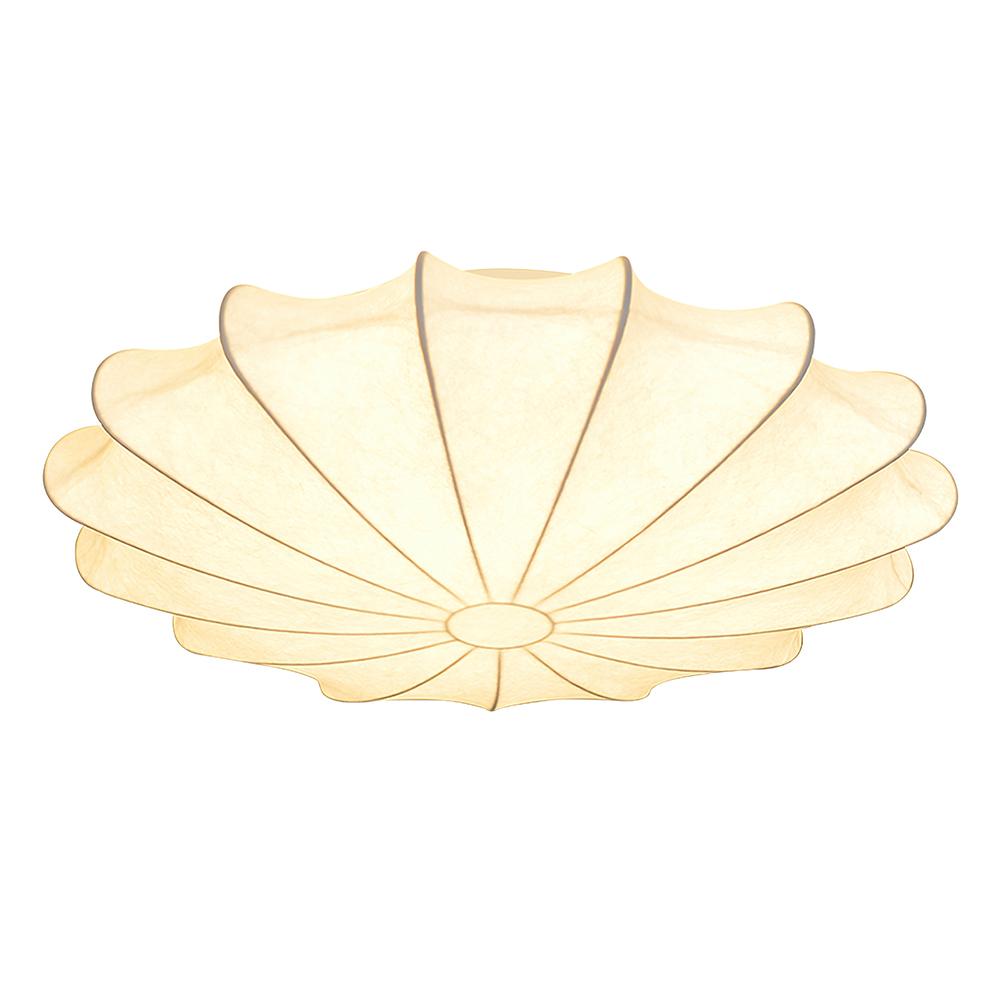 Lunari Mid-Century Modern Silk Flush Mount Light-Neutral Decor