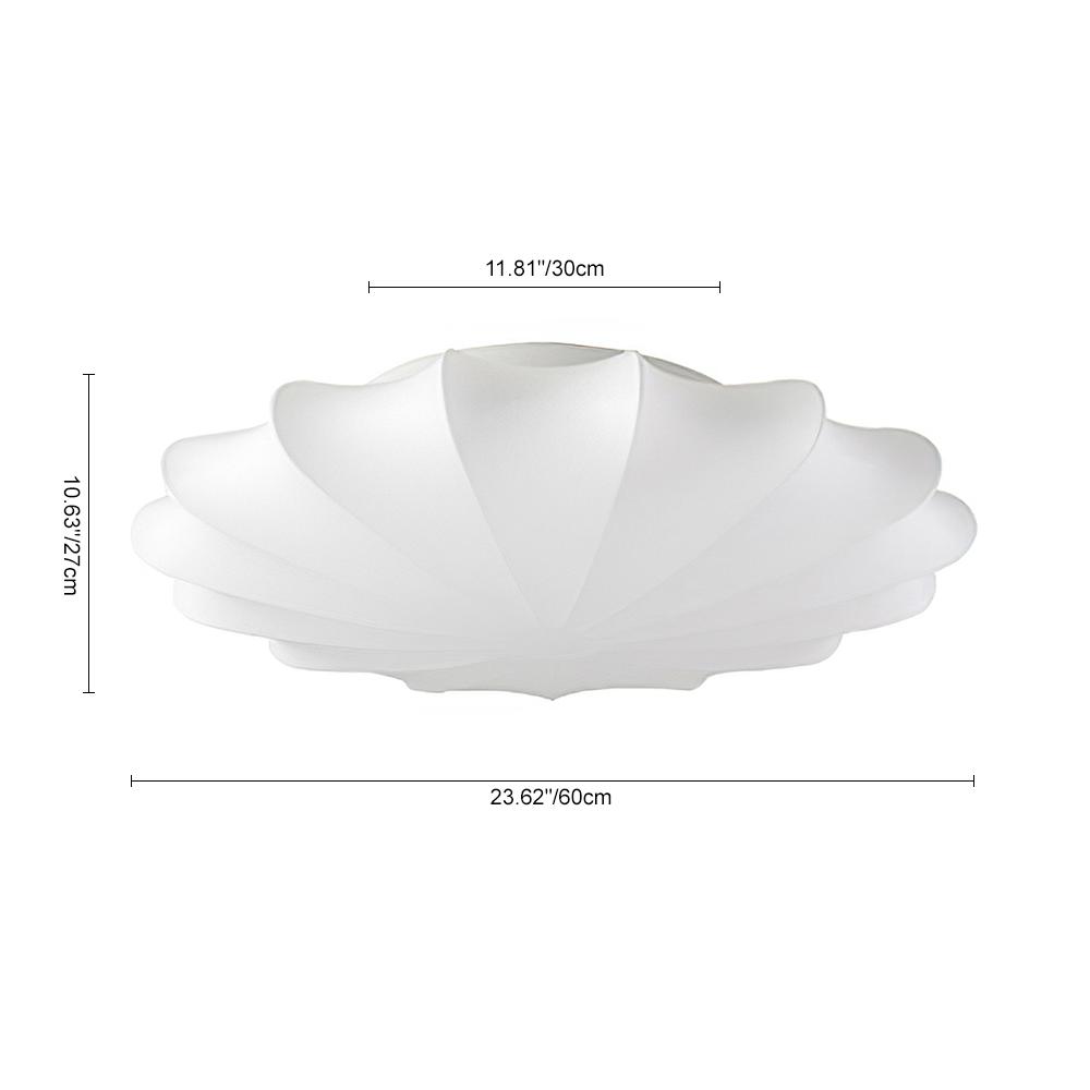 Lunari Mid-Century Modern Silk Flush Mount Light-Neutral Decor