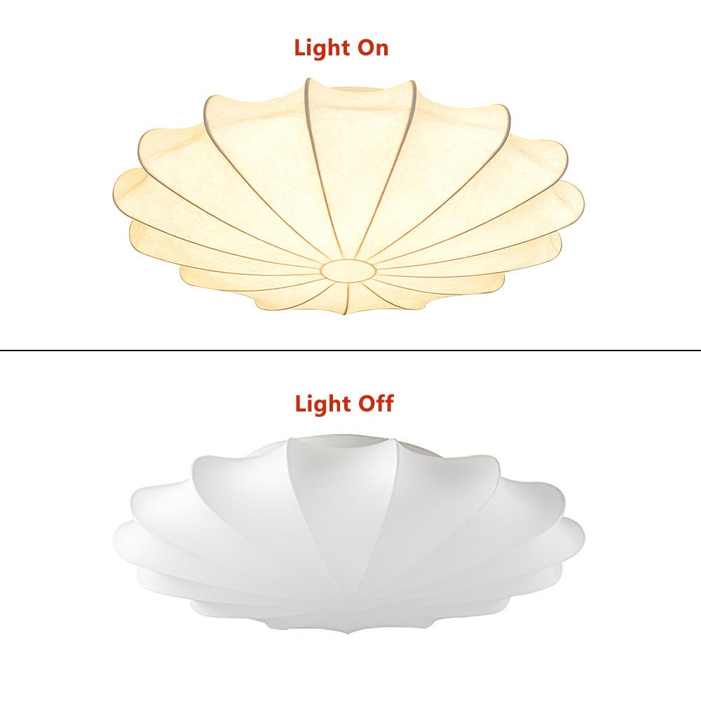 Lunari Mid-Century Modern Silk Flush Mount Light-Neutral Decor