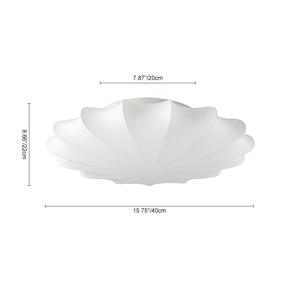 Lunari Mid-Century Modern Silk Flush Mount Light-Neutral Decor