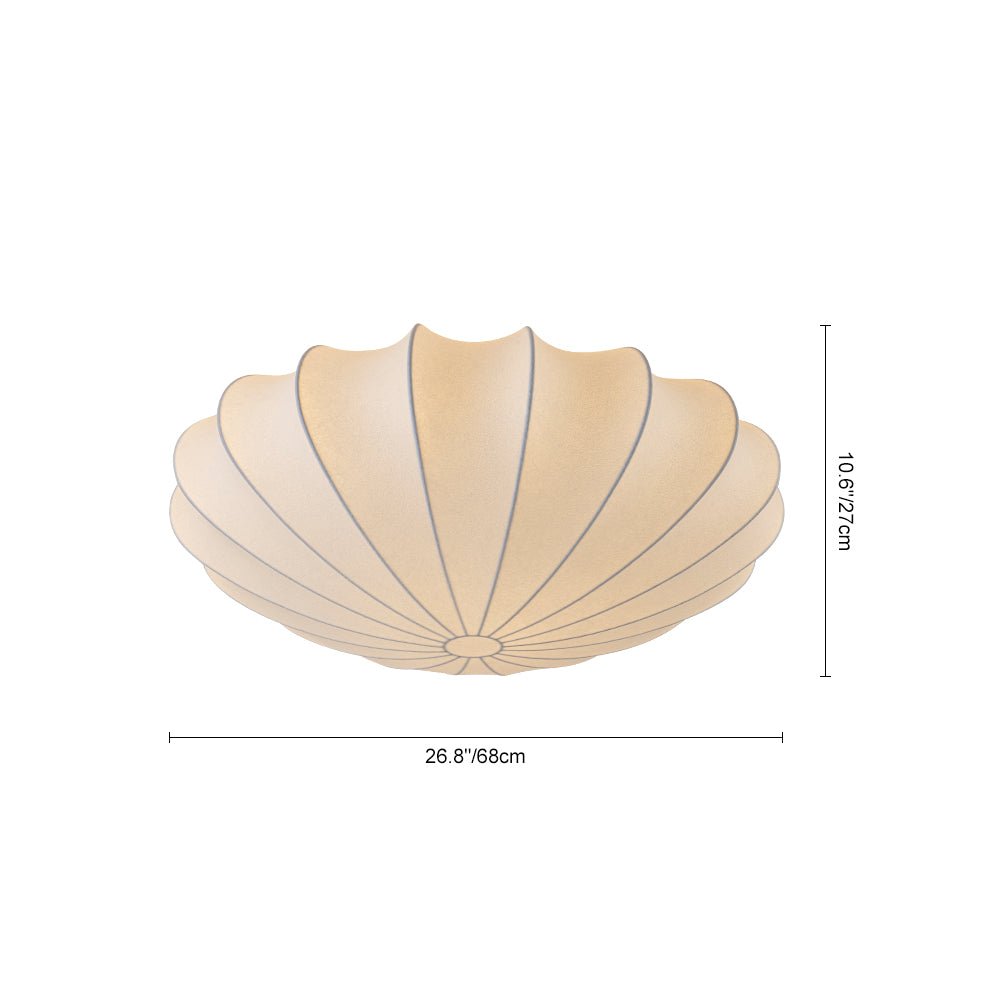 Lunari Mid-Century Modern Silk Flush Mount Light-Neutral Decor