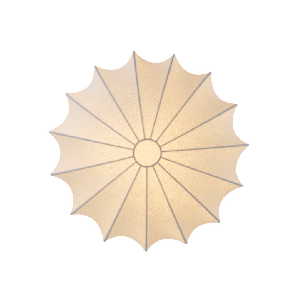 Lunari Mid-Century Modern Silk Flush Mount Light-Neutral Decor
