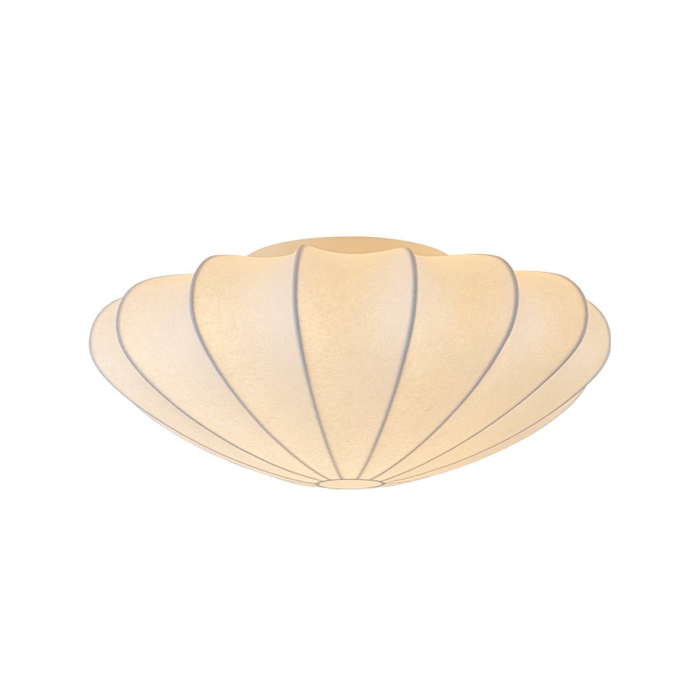 Lunari Mid-Century Modern Silk Flush Mount Light-Neutral Decor