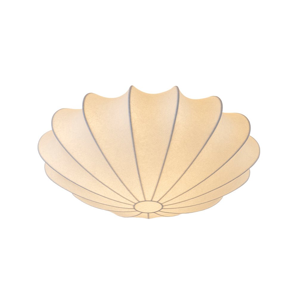 Lunari Mid-Century Modern Silk Flush Mount Light-Neutral Decor