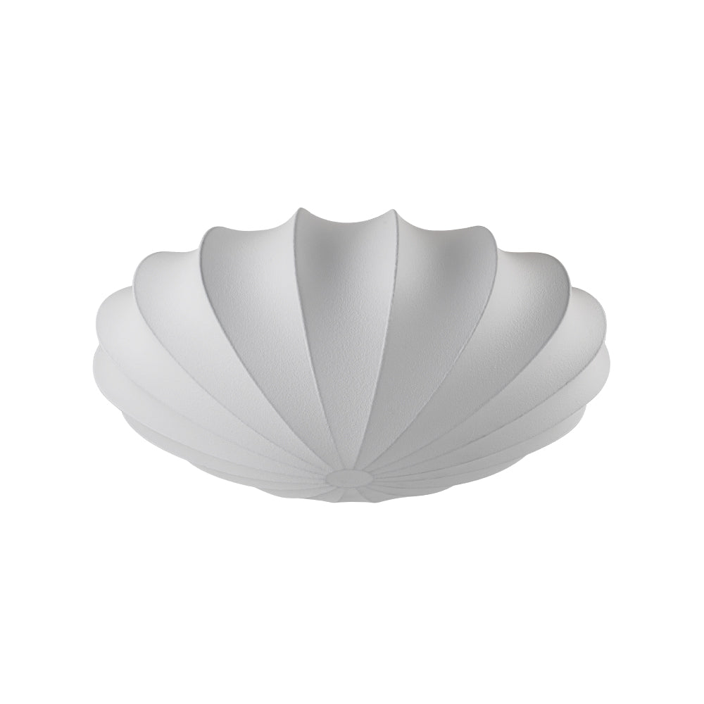 Lunari Mid-Century Modern Silk Flush Mount Light-Neutral Decor