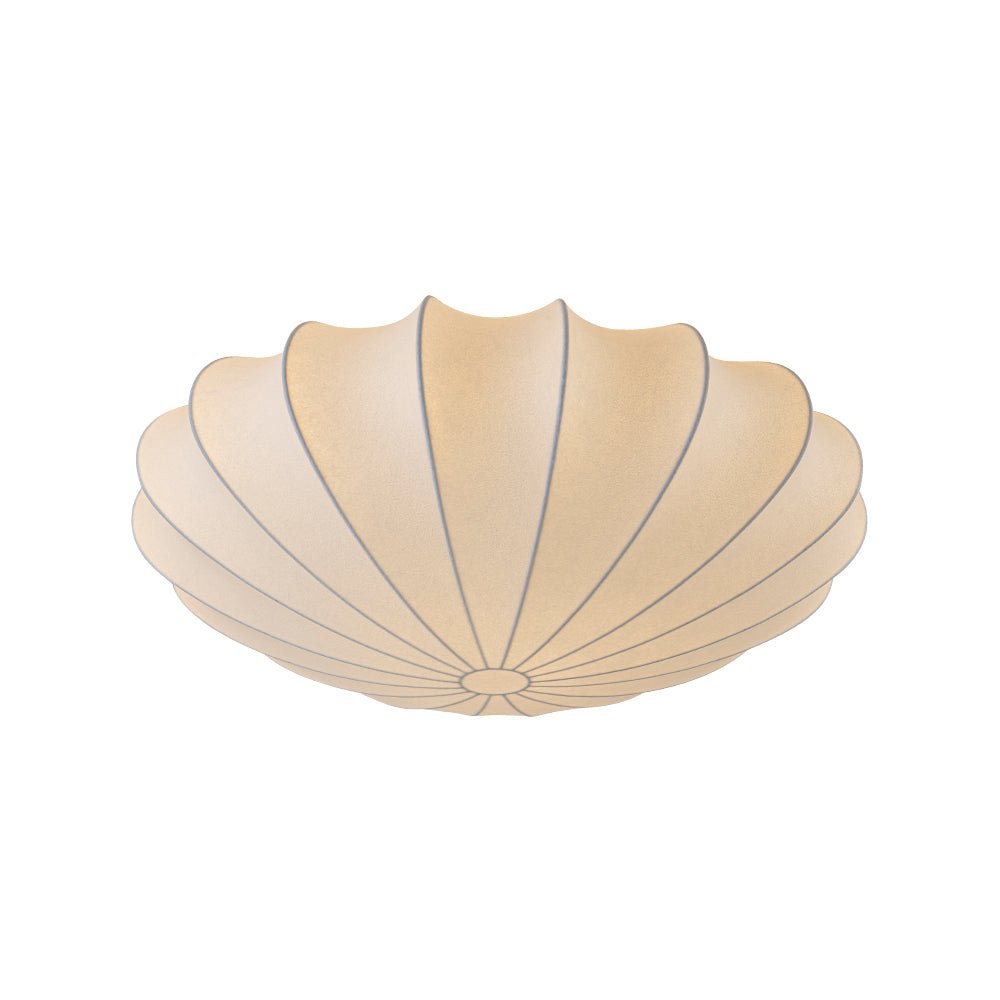 Lunari Mid-Century Modern Silk Flush Mount Light-Neutral Decor