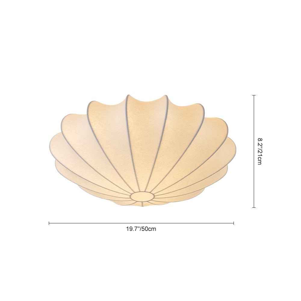 Lunari Mid-Century Modern Silk Flush Mount Light-Neutral Decor