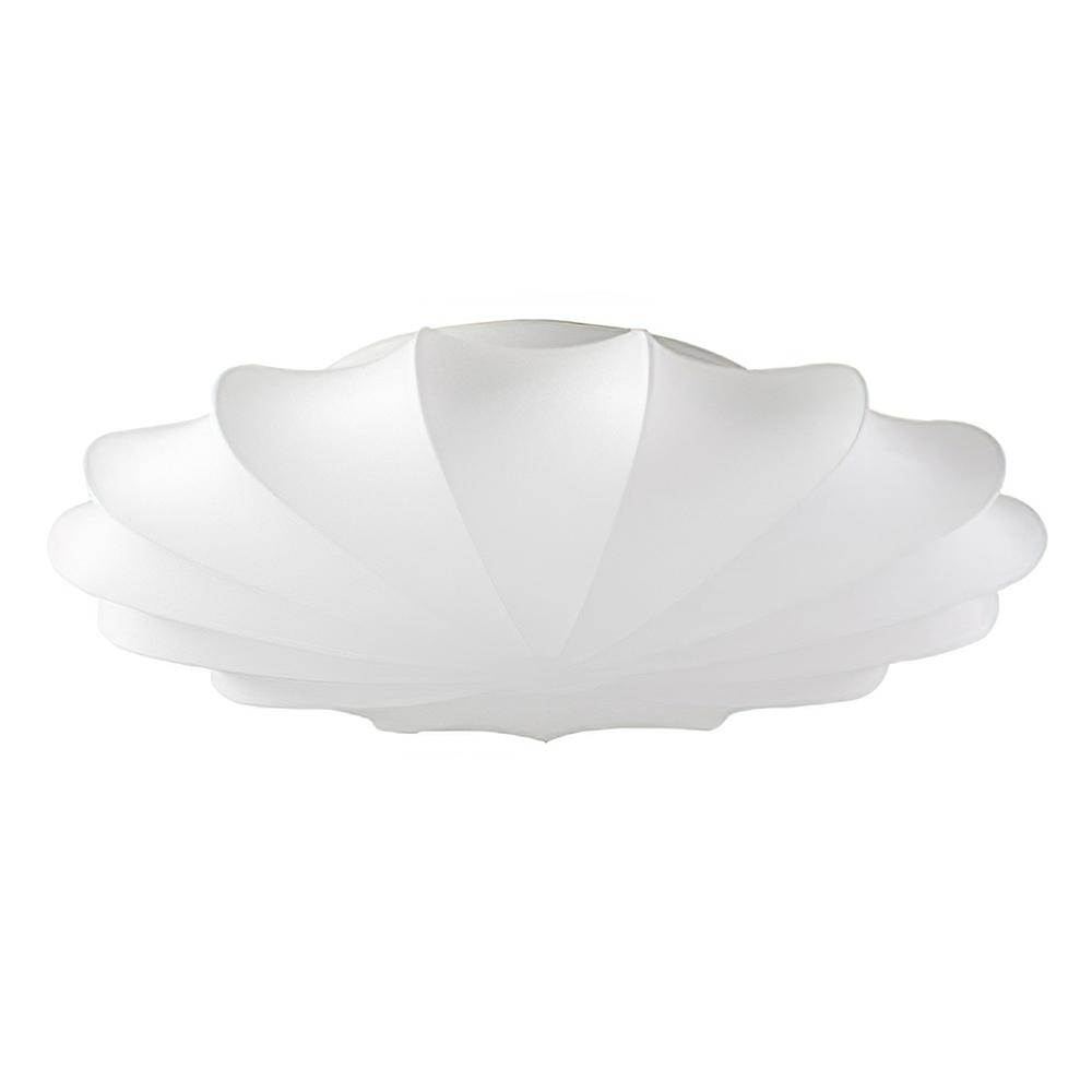 Lunari Mid-Century Modern Silk Flush Mount Light-Neutral Decor