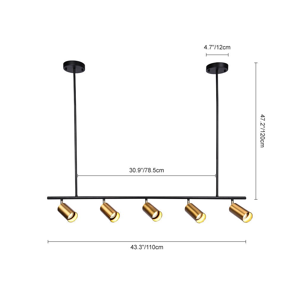 Modern Linear Metal Track Light - Lamp Copper