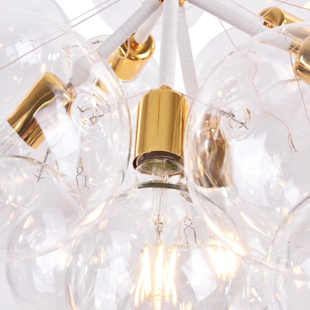 Evoke Modern Bubble Glass Chandelier / Semi Flush - Lamp Copper