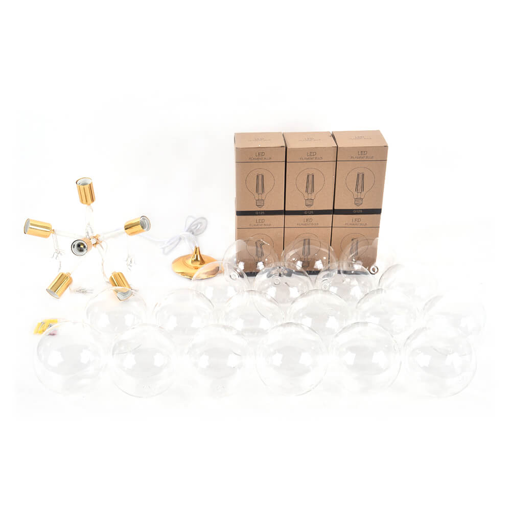 Evoke Modern Bubble Glass Chandelier / Semi Flush - Lamp Copper