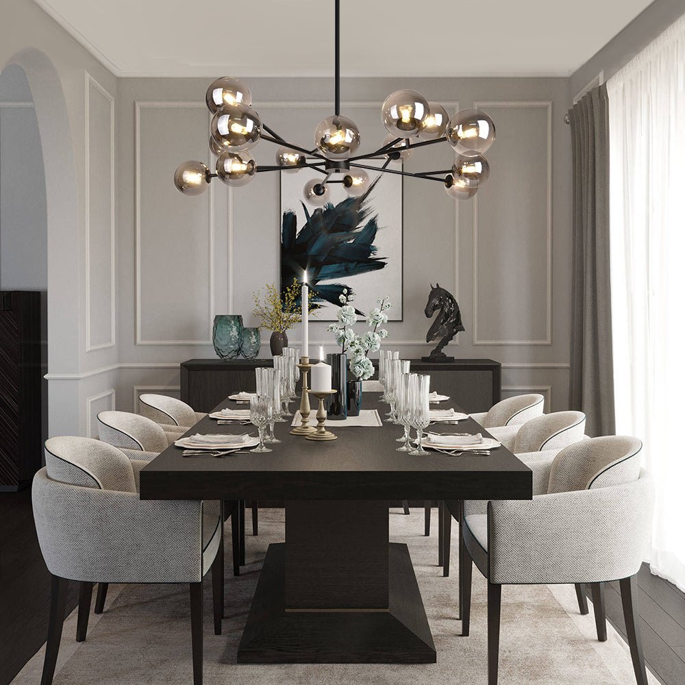 Seriva Modern Metal Glass Chandelier - Lamp Copper