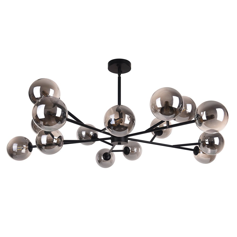 Seriva Modern Metal Glass Chandelier - Lamp Copper