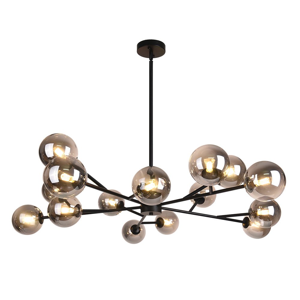 Seriva Modern Metal Glass Chandelier - Lamp Copper